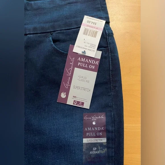 Gloria Vanderbilt Amanda Pull-on Slim Leg Classic Rise Jean Size 6 Petit… - Picture 3 of 15